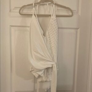 White One-Piece Swimsuit with Textured Design